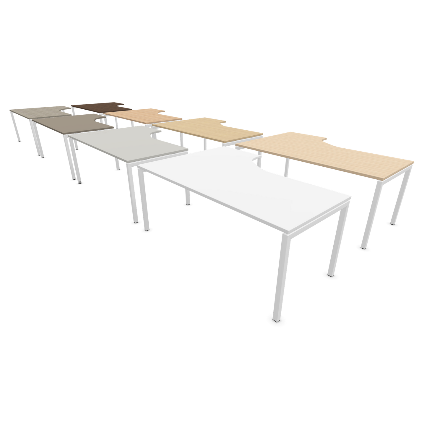 Narbutas Nova U Eckschreibtisch - Spanplatte Weiss / Holz