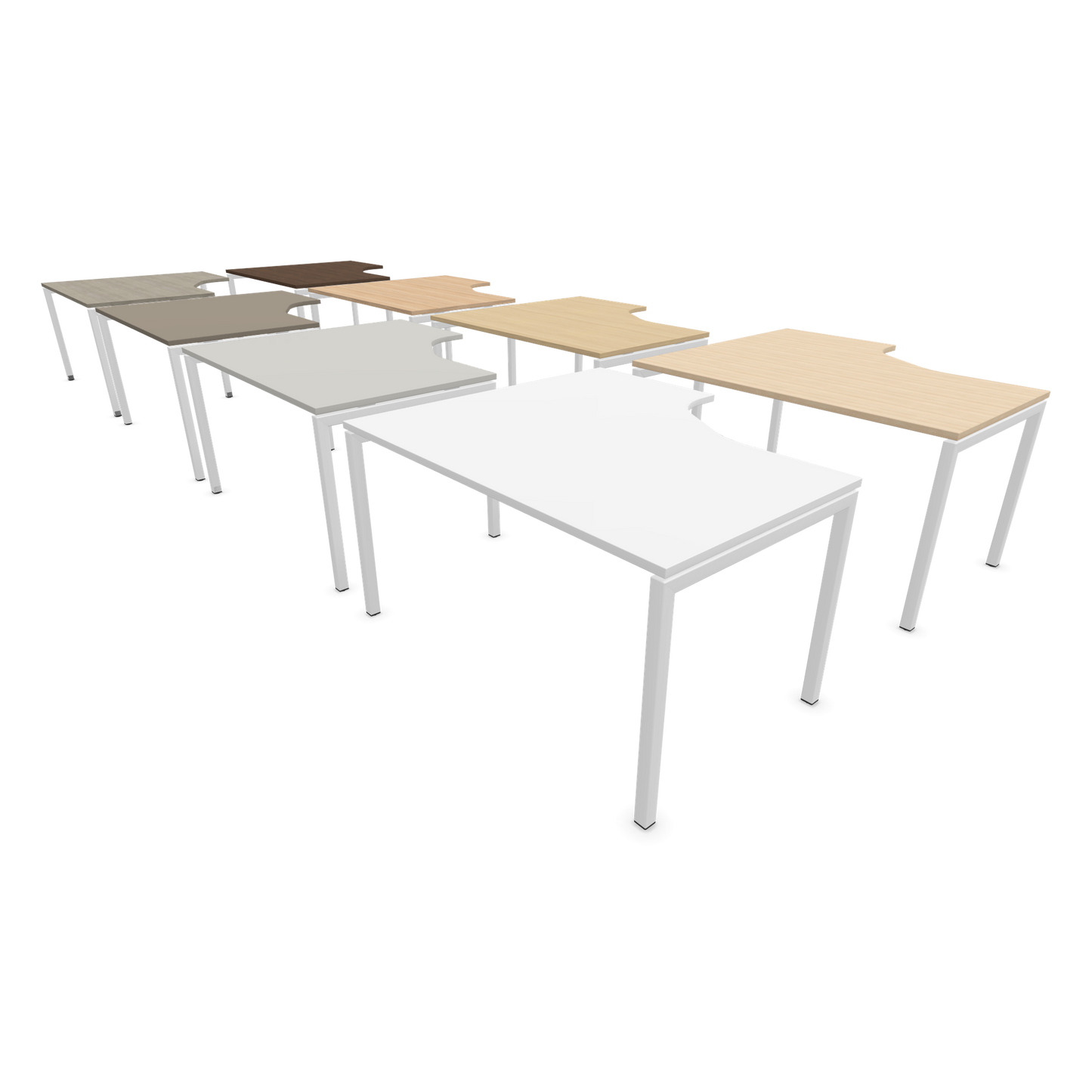 Narbutas Nova U Eckschreibtisch - Spanplatte Weiss / Holz