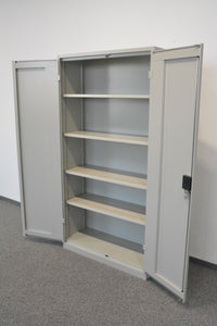 Lista Office Flügeltür-Aktenschrank für 5 Ordner-Reihen 997mm breit - ohne Schlüssel - Metall - Grau