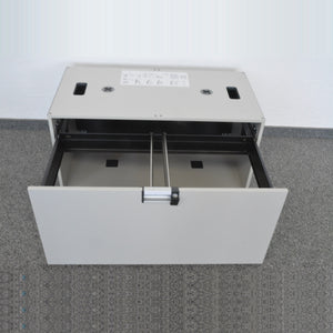 Steelcase Flexbox HR-Modul mit 1 Auszug 800mm breit - mit Schlüssel - Spanplatte Lichtgrau