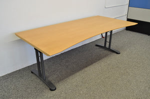 Ergodata System Desk Schreibtisch Cosinus mechanisch höhenverstellbar von 685-805mm - 2000x1000mm - MDF - Buche