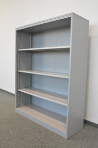 Lista Office Storage Regal für 4 Ordner-Reihen 1200mm breit - Metall - RAL 9006 Weissaluminium