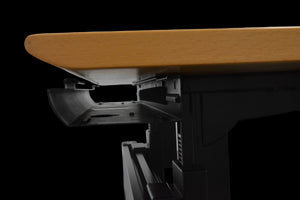 Elan Euroffice Schreibtisch mechanisch höhenverstellbar von 680-800mm - 1000x900mm - Holz - Buche