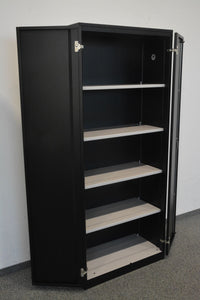 Lista Office Storage Flügeltür-Aktenschrank für 5 Ordner-Reihen 800mm breit - mit Schlüssel - Metall - Schwarz