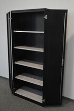Laden Sie das Bild in den Galerie-Viewer, Lista Office Storage Flügeltür-Aktenschrank für 5 Ordner-Reihen 800mm breit - mit Schlüssel - Metall - Schwarz