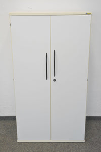 Stilo Classic Flügeltürschrank für 4 Ordner-Reihen 800mm breit - mit Schlüssel - Spanplatte - Weiss