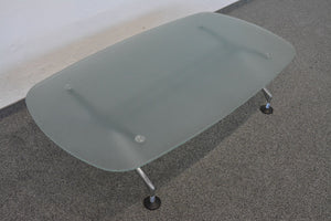 Vitra Area Lounge-Table fixe Höhe von 365mm - 1520x815mm - Glas - Milchglas