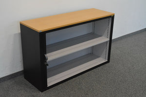 Lista Office Storage Lateralschrank für 2 Ordner-Reihen 1200mm breit - mit Schlüssel - Metall - Schwarz