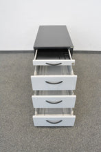 Laden Sie das Bild in den Galerie-Viewer, Elan Euroffice Unterstell-Korpus mit 4 Schubladen mit Schlüssel - Holz - Anthrazit