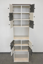 Laden Sie das Bild in den Galerie-Viewer, Haworth Be_Hold Design Locker mit 12 Fächern 504mm breit - 1848mm hoch - Spanplatte - Weiss/Schwarz