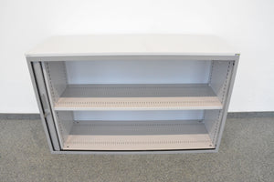 Lista Office Storage Lateralschrank für 2 Ordner-Reihen mit Schlüssel - Metall - Grau