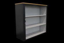 Laden Sie das Bild in den Galerie-Viewer, Lista Office Storage Lateralschrank für 3 Ordner-Reihen 1200mm breit - ohne Schlüssel - Metall - Schwarz