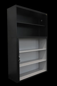Lista Office Storage Kombi-Lateralschrank für 5 Ordner-Reihen 1200mm breit - mit Schlüssel - Metall - Schwarz