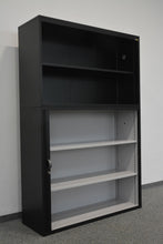 Laden Sie das Bild in den Galerie-Viewer, Lista Office Storage Kombi-Lateralschrank für 5 Ordner-Reihen 1200mm breit - ohne Schlüssel - Metall - Schwarz