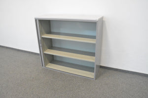 Lista Office Storage Lateralschrank 1200mm breit - ohne Schlüssel - Metall - RAL 9006 Weissaluminium