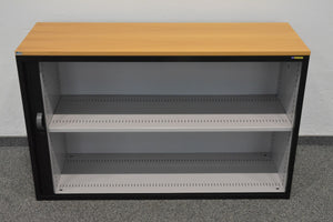 Lista Office Storage Lateralschrank für 2 Ordner-Reihen 1200mm breit - ohne Schloss - Metall - Schwarz