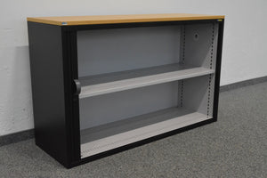 Lista Office Storage Lateralschrank für 2 Ordner-Reihen 1200mm breit - ohne Schloss - Metall - Schwarz