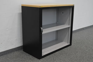 Lista Office Storage Lateralschrank für 2 Ordner-Reihen 800mm breit - ohne Schloss - Metall - Schwarz