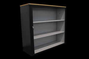 Lista Office Storage Lateralschrank für 3 Ordner-Reihen 1200mm breit - ohne Schloss - Metall - Schwarz