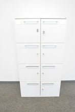 Laden Sie das Bild in den Galerie-Viewer, Haworth Flexx Locker mit 7 Fächern 800mm breit - 1530mm hoch - Spanplatte - Weiss