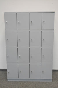 Lista Office Flügeltür Lockerschrank mit 16 Fächern - Metall - Grau