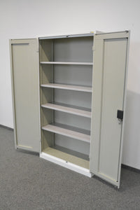 Lista Office Storage Flügeltür-Aktenschrank für 5 Ordner-Reihen 997mm breit - ohne Schlüssel - Metall - Weiss