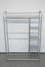 Laden Sie das Bild in den Galerie-Viewer, Top Design Classic Garderoben-Regal 1090mm breit - 1650mm hoch - Metall - Silbergrau