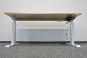 Top Design Stand Sitz-Steh Schreibtisch elektrisch höhenverstellbar von 660-1225mm - 1600x800mm - Spanplatte - Eichendekor gebleicht