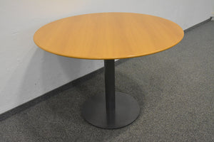 Ergodata System Desk Sitzungstisch fixe Höhe von 710mm - 1000mm Durchmesser - Spanplatte - Birnbaumfurnier