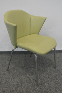 Top Design Café Lounge-Sessel - Kunstleder - Olivgrün
