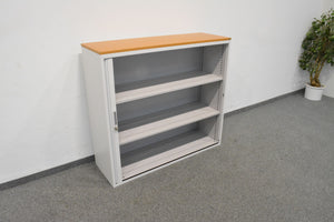Lista Office Storage Lateralschrank für 3 Ordner-Reihen 1200mm breit - mit 2 Schlüssel - Metall - Weiss