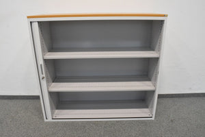 Lista Office Storage Lateralschrank für 3 Ordner-Reihen 1200mm breit - mit 2 Schlüssel - Metall - Weiss