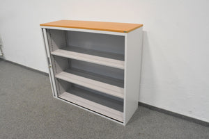 Lista Office Storage Lateralschrank für 3 Ordner-Reihen 1200mm breit - mit Schlüssel - Metall - Weiss