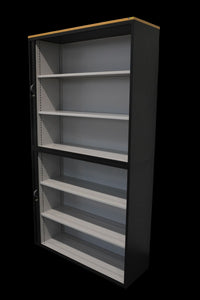 Lista Office Storage Lateralschrank für 6 Ordner-Reihen 1200mm breit - mit Schlüssel - Metall - Schwarz