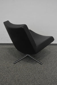 Top Design Fly Lounge Chair drehbar - Leder - Schwarz