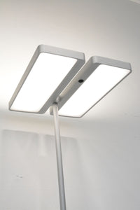 Regent Tweak Office Doppelkopf LED Indirekt-/Direktleuchte Dimmbar - mit SensoDimDigital - 84 Watt - Metall - Silbergrau