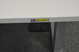 Assmann Tensos Sitz-Steh Schreibtisch elektrisch höhenverstellbar von 650-1250mm - 1800x800mm - Spanplatte - Lichtgrau