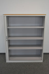 Lista Office Storage Lateralschrank für 4 Ordner-Reihen 1200mm breit - ohne Schlüssel - Metall - Weiss
