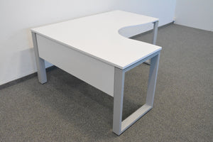 Top Design O-Feet Eck-Schreibtisch fixe Höhe von 720mm - 1600x1400mm - Spanplatte - Weiss