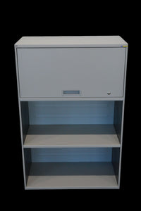 Lista Office Qub Modul-Kombination für 3 Ordner-Reihen 800mm breit - mit Schlüssel - Metall - RAL 9006 Weissaluminium