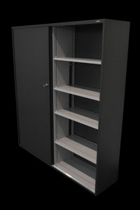 Lista Office Storage Schiebetür-Aktenschrank für 5 Ordner-Reihen 1600mm breit - mit Schlüssel - Metall - Anthrazit