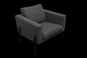 IKEA Koarp Sessel mit Armlehnen - Stoff - Anthrazit gemustert