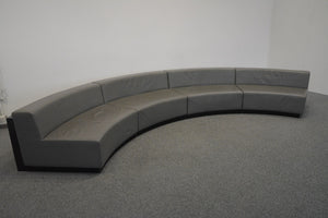 Top Design Lounge Sofa 4er Sessel 5100mm breit - Leder - Anthrazit