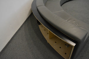 Top Design Lounge Sofa 4er Sessel 5100mm breit - Leder - Anthrazit
