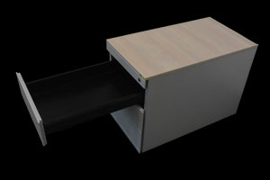 Steelcase Tenaro Roll-Korpus mit 4 Schubladen ohne Schlüssel - Metall - Akazie