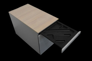 Steelcase Tenaro Roll-Korpus mit 4 Schubladen ohne Schlüssel - Metall - Akazie