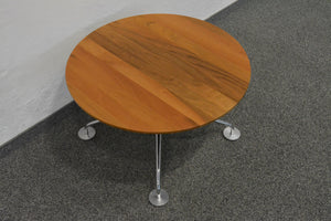 Top Design Exclusiv Lounge-Table fixe Höhe von 425mm - 700mm Durchmesser - Holz - Nussbaum
