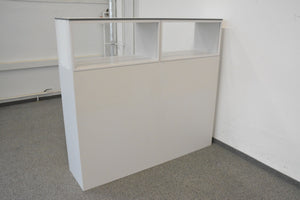 Lista Office Storage Schiebetür-Aktenschrank für 4 Ordner-Reihen 1600mm breit - mit Schlüssel - Metall - Weiss