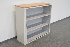 Lista Office Storage Lateralschrank für 3 Ordner-Reihen 1200mm breit - ohne Schloss - Metall - Weiss
