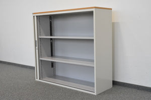 Lista Office Storage Lateralschrank für 3 Ordner-Reihen 1200mm breit - ohne Schloss - Metall - Weiss